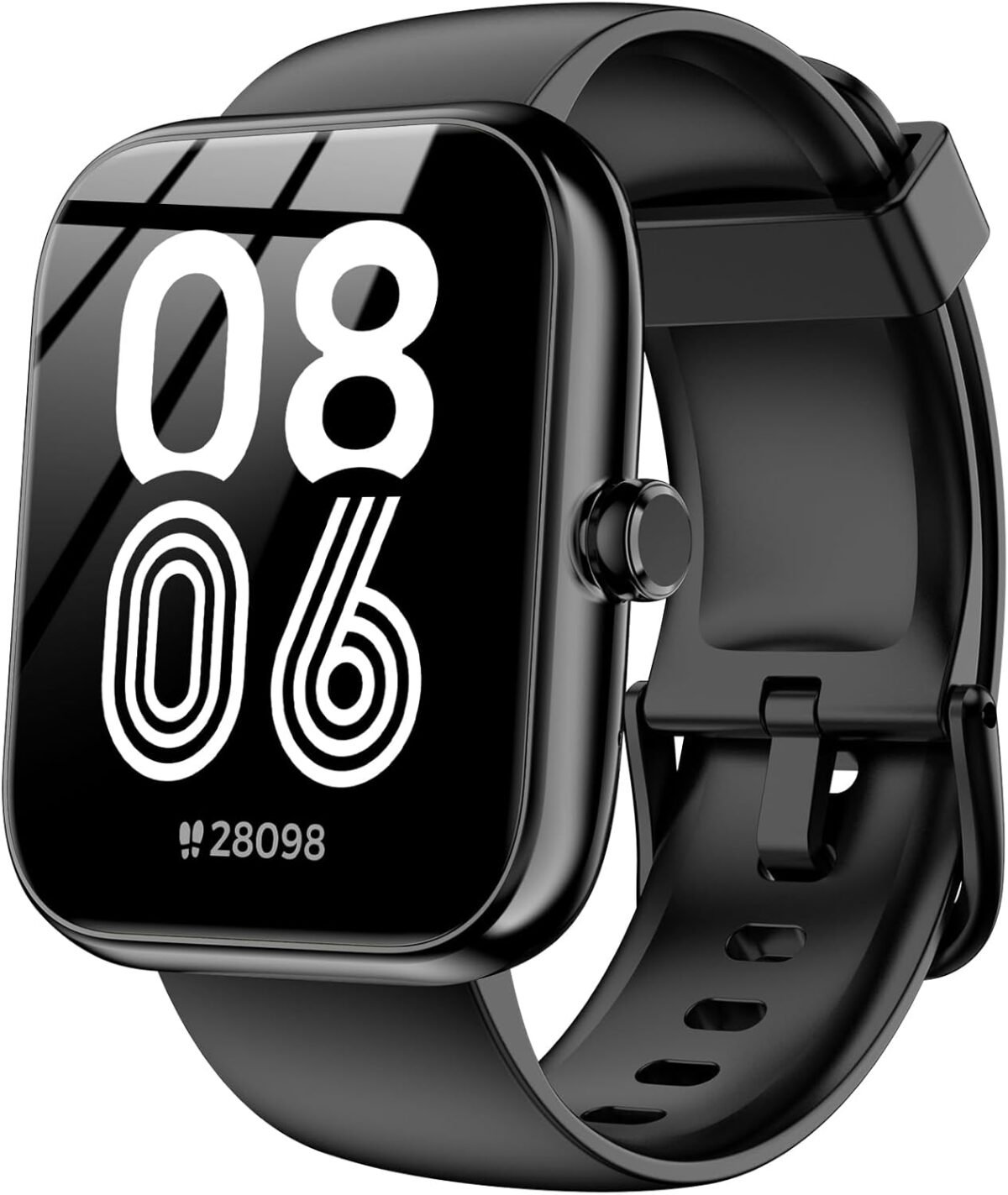 ⁦Smart Watch with Alexa Built-In – 1.83" HD Touchscreen Bluetooth Calling Fitness Tracker, IP68 Waterproof, 120+ Sports Modes, Heart Rate & Sleep Monitor, Compatible with iPhone & Android (Black)⁩ - الصورة ⁦2⁩