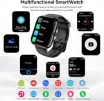 ⁦Smart Watch with Alexa Built-In – 1.83" HD Touchscreen Bluetooth Calling Fitness Tracker, IP68 Waterproof, 120+ Sports Modes, Heart Rate & Sleep Monitor, Compatible with iPhone & Android (Black)⁩ - الصورة ⁦4⁩