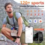 ⁦Smart Watch with Alexa Built-In – 1.83" HD Touchscreen Bluetooth Calling Fitness Tracker, IP68 Waterproof, 120+ Sports Modes, Heart Rate & Sleep Monitor, Compatible with iPhone & Android (Black)⁩ - الصورة ⁦8⁩
