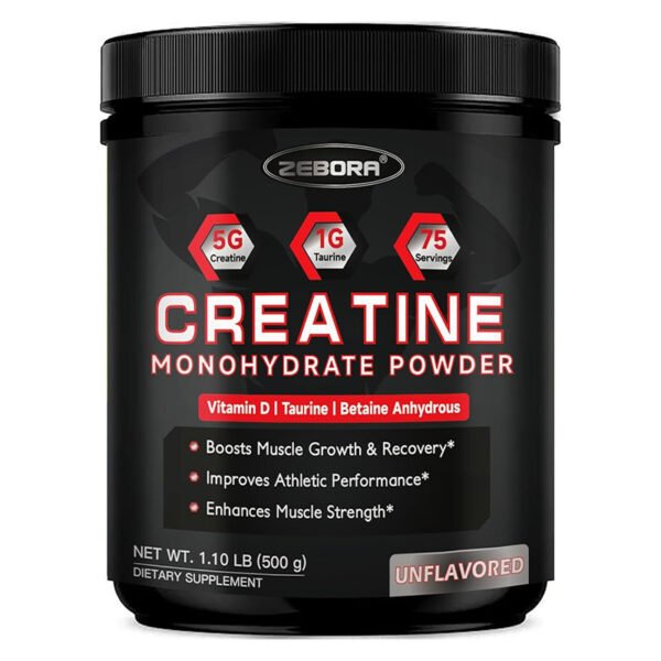 ZEBORA Creatine Monohydrate Powder – Advanced Muscle Strength, Energy & Recovery Formula