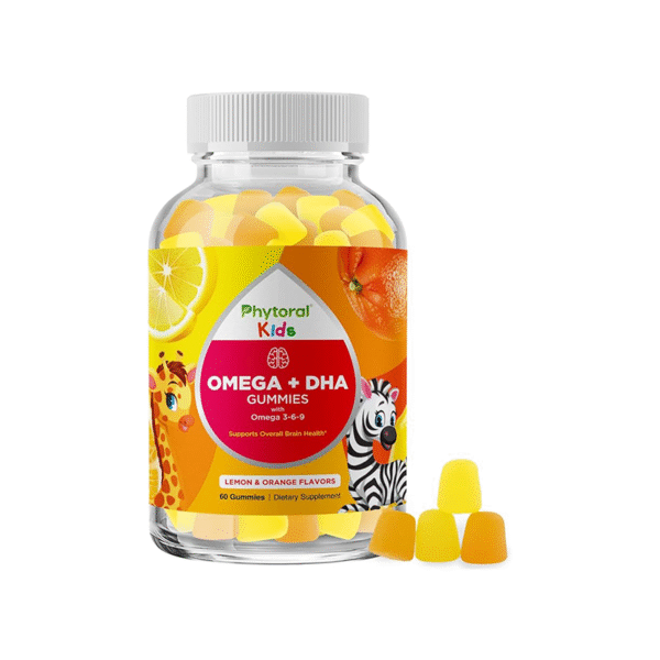 Phytoral, Kids, Omega + DHA Gummies with Omega 3-6-9, Lemon & Orange, 60 Gummies