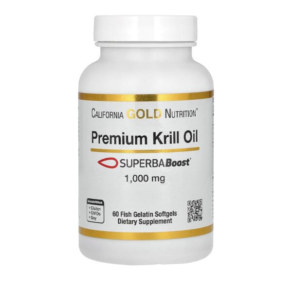 California Gold Nutrition® Premium Krill Oil with SUPERBABoost® – Wild-Caught Antarctic Krill Oil