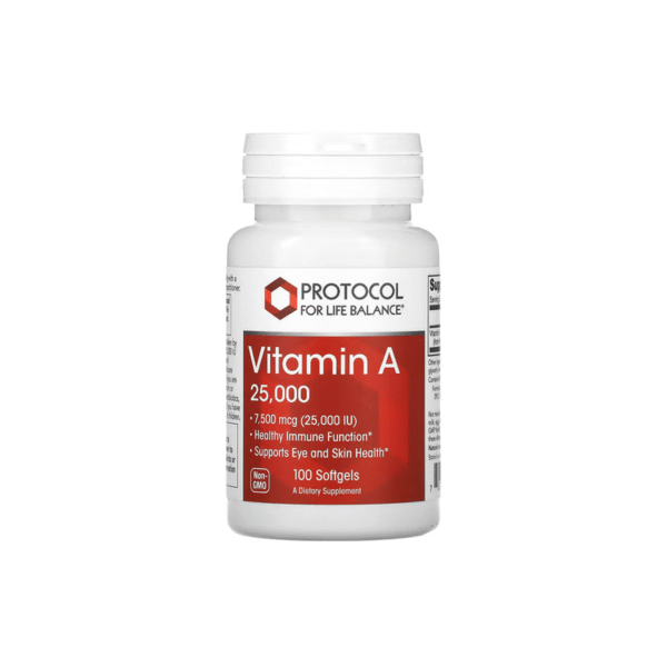 Vitamin A 25,000 IU Softgels – Immune, Eye & Skin Health Support
