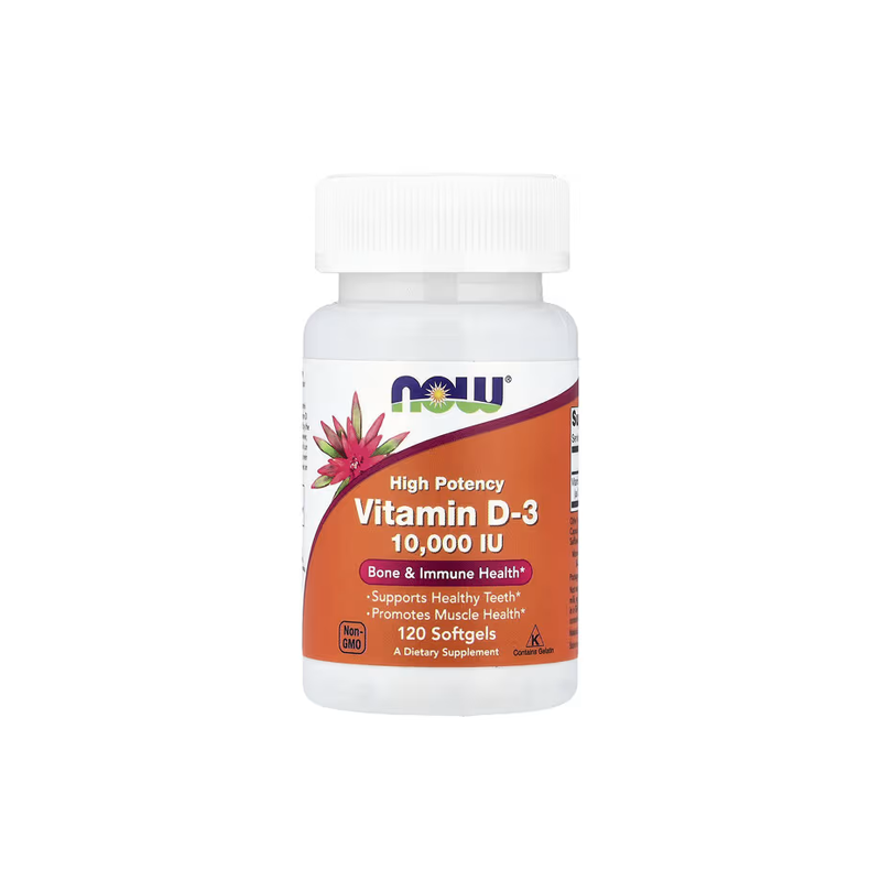 مقاس صوره NOW Foods, Vitamin D-3, High Potency , 10,000 IU, 120 Softgels - Image 1
