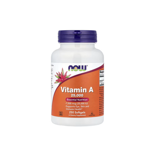 NOW Foods, Vitamin A, 7,500 mcg (25,000 IU), 250 Softgels